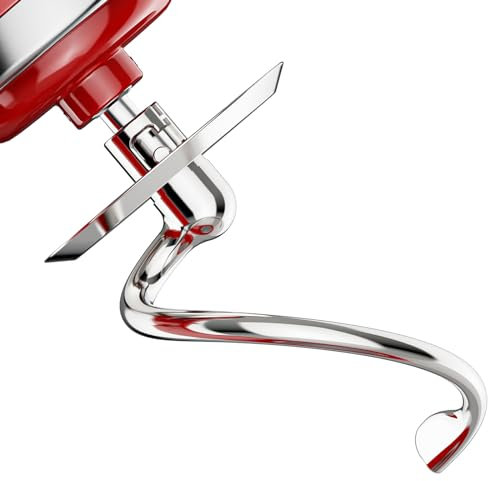 GVODE Spiralförmiger Knethaken für Kitchenaid Standrührer, K45DH Knethaken für 4.5-5 QT Kipp-Kopf Standmixer, Edelstahl-Teigaufsatz, effizientes Kneten für Brot, Pizza, spülmaschinenfest