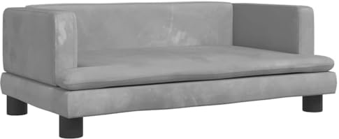 vidaXL Barnsoffa ljusgrå 80x45x30 cm sammet, minisoffa, lekrumssoffa, barnrumssoffa, minisoffor, lekrumssoffor, barnrumssoffor, liten soffa