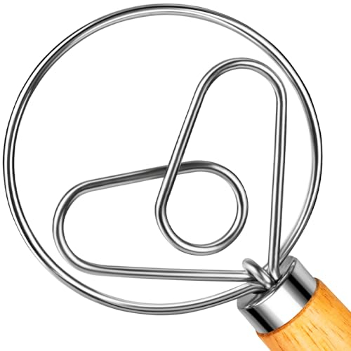 TEEVEA Frusta danese per pane, pizza e pasticceria, manico in legno con gancio in acciaio inox