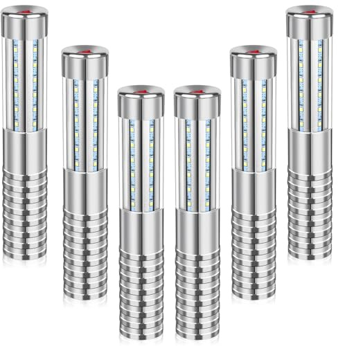 6 PCS Strobe Baton Light Bottle Service Lights Sparklers Reusable Champagne Bottles Handheld Light Topper for Bar Nightclub Wedding Birthday Party Concert (6 Silver)