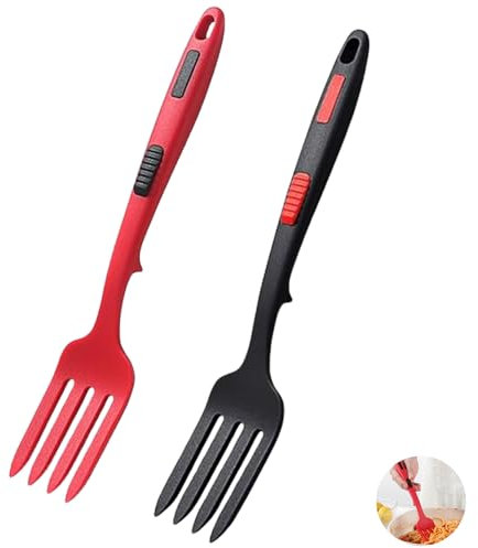 2 Pezzi Forchetta Flessibile In Silicone, Forchetta Utensili Da Cucina Resistente Al Calore, Multifunzionale Antiaderente, Miscelazione Forcella Per Cucinare Per Servire (180, Grammi)