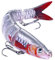 Zander Angelköder, 13.5cm Wobbler Kunstköder Hecht, Hecht-Angelköder Waller Spinn Köder Künstlicher Mehrgelenkige Schwimmköder Fisch Spinnköder für Barsch Forellen Swimbait Angelzubehör