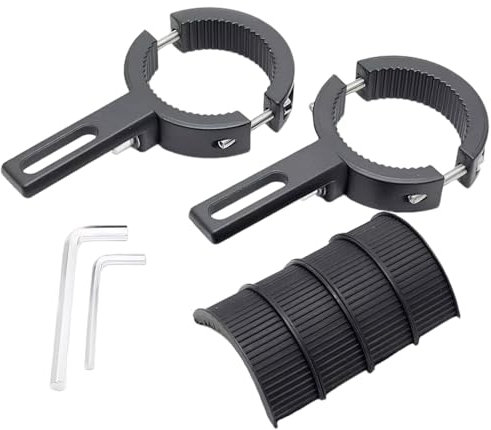 JVHLOV 2pcs Universal Motorcycle Headlight Mount Bracket, Fog Light Mount, Front Fork Lamp Holder (38mm-60mm), Adjustable Fog Light Bracket for Motorcycle Spotlights Brackets