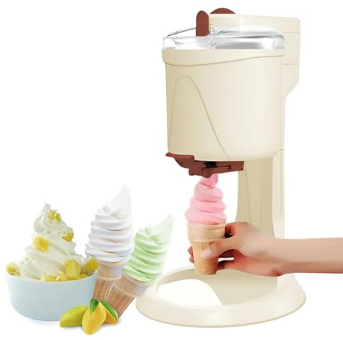 Machine à crème glacée Molle 20 W, Machine à crème glacée Domestique 1000 ML avec spatule en Silicone, Tasse à mesurer, Couvercle Transparent visuel/démarrage en Un clic/Facile à Nettoyer