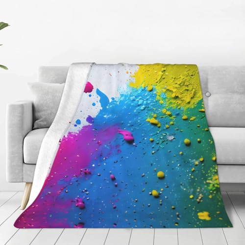 Ouyniei Manta de invierno con estampado de salpicaduras de pintura, ultrasuave, ligera, cálida, para adultos o niños