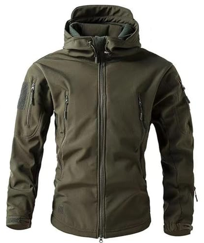 UBOHUZ Vinter softshell vattentäta lastjackor manlig huvtröja kappa fiske vandring camping klättring skidåkning jakt utomhus för utomhus, Färg 3, 5XL