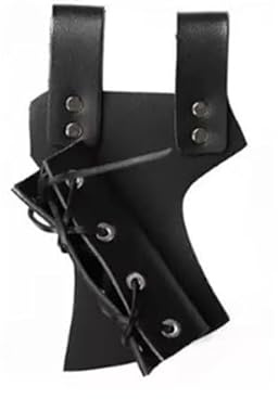 Medieval Viking Faux Leather Sword Frog, LARP Adjustable Sabre Rapier Weapon Holster Holder, Black, 7.8 Inches Length X 4.5 Inches Width