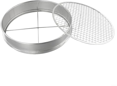 Set di setacci per terreno in acciaio inox con 5 maglie intercambiabili, diametro 30 cm, setaccio per compostaggio da giardino, per piante da vaso, bonsai, verdure e rimozione di erbacce