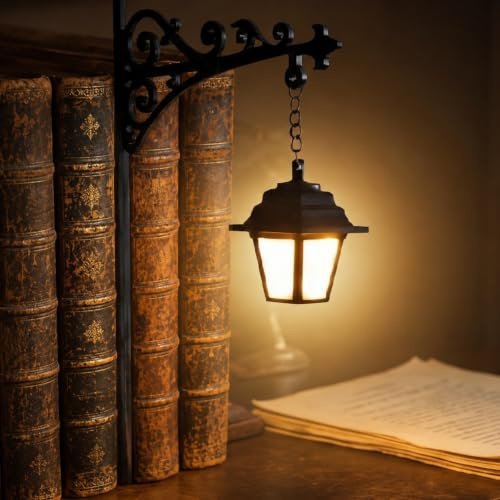 Bibliotekslykta dekorativa bokhylllampor, boklampa vintage läsning bokhylla lampor för bokmaskar, antika LED-böcker skrym prydnad för studier läsning hörn hem bibliotek, present till bokälskare
