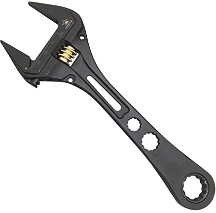 FUJIYA Tools, FGL-38-BG, Adjustable wrench with Ratchet Wrench, Black & Gold color-, 9 Inch