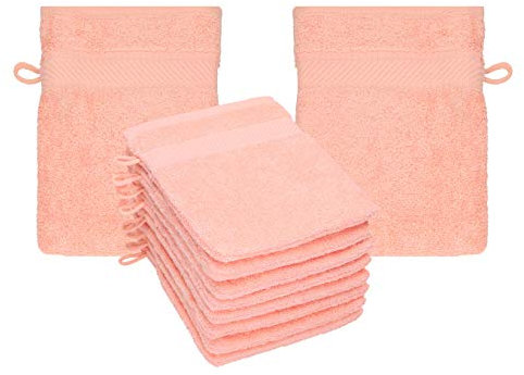 Betz Waschhandschuhe Palermo 10 Stück 16x21 cm – 100% Baumwolle 360g/m² – Weiche Frottee Waschlappen – Pflegeleicht & saugstark – Farbe apricot