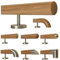 TIBU Eiche Holz Handlauf Geländer 0,3m - 6m, Länge 180 cm, Ende gefast und 3 gerade Halter