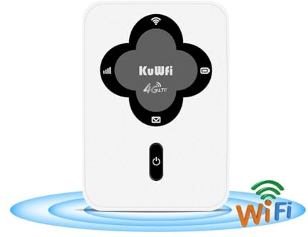 KuWFi Portable Mobile Hotspot, Dualband Portable WiFi Router, 150 Mbps High Speed Pocket Mobile WiFi, Outdoor Smart Router, FDD/TDD/Home/Car/Camp/Travel/Party/Shop/Office, for satellite Internet
