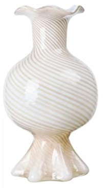 broste Copenhagen - Vase, Blumenvase - Mella - Glas - Farbe: Taupe Sand/Off-White - (HxØ): 30 x 17,5 cm