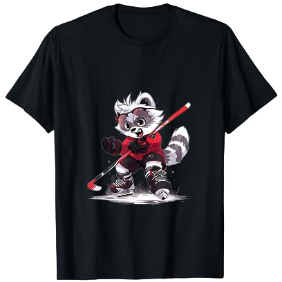 Eishockey Lemur Eishockeyspieler Hockeyschläger Torwart T-Shirt