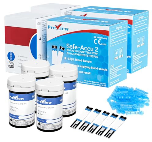 Preview Blutzuckerteststreifen x 100 Lanz x 100 Keine Kodierung für Preview Safe Accu2 Blutzuckermessgerät (Blutzuckermessgerät nicht enthalten)