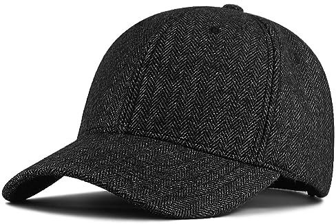 YAMEE Baseballmütze Herren schwarz XXL Wintermütze,Herren Winter Baseball-Cap,Wintercap Herbst/Winter Basecap Warme