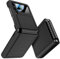 Doeshine for Samsung Galaxy Z Flip 4 Case with Back Screen Protector & Hinge Protection, Slim Fit Stylish Texture Non-Slip Hard Shockproof Protective Cover for Samsung Galaxy Z Flip 4 (Black)