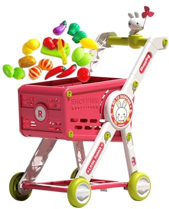 Perfeclan Caddie de Courses pour Enfants, Jouet, Mini Caddie de supermarché, Ensemble de Jeu pour Enfants de 3 Ans et Plus, développement de l'apprentissage, avec Accessoire de Jeu