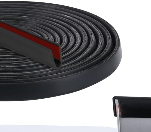 FIFIBANG U-Form Kantenschutz Blech 6mm* 6M,Gummi Gummidichtung Türdichtung Selbstklebend, Kantenschutzprofil Fassungsprofi Türkantenschutz für Scheiben, Fenster, Blech(6mm* 6m)