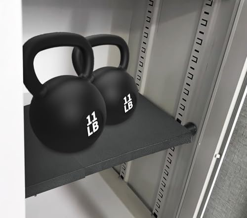 zsttion Adjustable Locker Organizer Shelf, 30LB Load-Bearing Metal Locker Shelf for Schools, Offices, Gyms, Locker Shelf Expandable to Fit Your Locker 11-18” (1, Black)