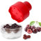 MEETOZ Creativity Cherry Pitter Tool, Push Type Cherry Corer Multiple, Kitchen Cherry Jam 7 Holes Multi Pitter Tool for Multiple Cherries Seed Remover (Red)