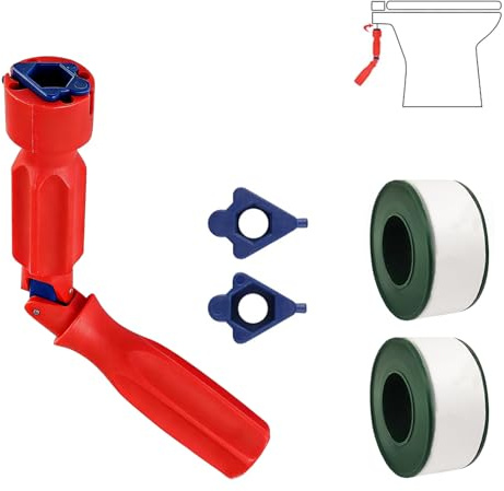 GIONAR Chiave per sedile WC, strumenti idraulici, chiave per sedile WC con 2 rotoli di nastro PTFE, strumento di montaggio universale per sedile WC per una facile installazione e serraggio, strumento