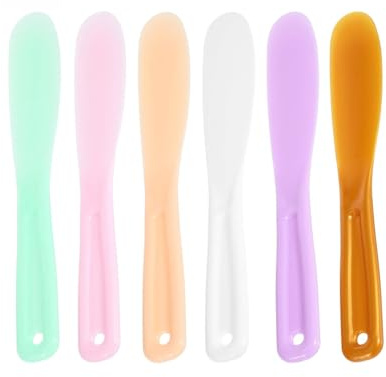 Wopanxye Confezione da 12 spatole in plastica per maschere facciali, spatole per crema cosmetica, gelatina, fango stick, lozioni per la cura della pelle, riutilizzabili, usa e getta, cucchiaio per