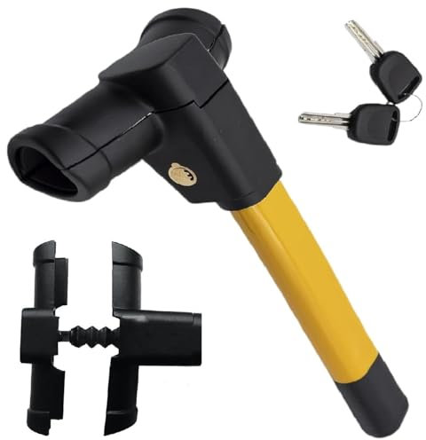 Steering Wheel Lock Yellow Universal Fit High Visibility T-Bar Immobilizer to Anti Theft Security Safety Van Car Include 2 Keys 10.2 cm*16.2 cm*40.5 cm