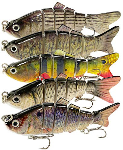 Huracan Set di 5 esche per luccio, esche da pesca, esche artificiali per luccio, luccio, esca per acqua dolce e salata