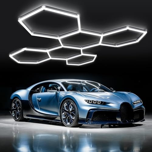 LED Hexagon Belysning - 6 Hex 31pcs Rörlampor 248W 6500K Superljusa Kopplingsbara LED Taklampor för Garage Verkstad Gym Källare Bilvård Salong Bilvård Verkstad