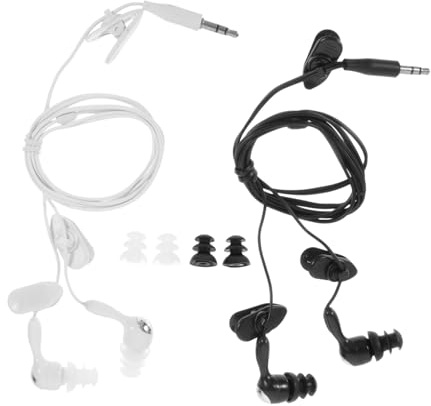 Gatuida Auricolari Impermeabili da Nuoto 2 Pezzi Jack 3,5 Mm, Tappi per Orecchie da Doccia e Sport Acquatici, Auricolari Subacquei per Sci Nautico, Surf e Piscina, Riutilizzabili e Comodi