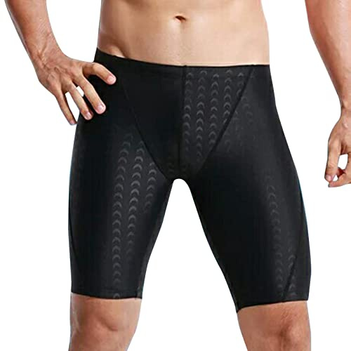 Short de bain pour homme - Résistant au chlore - Jammer - Longueur genou - Séchage rapide - Entraînement fitness - Résistant au chlore - Compression - Natation athlétique - Short de plage