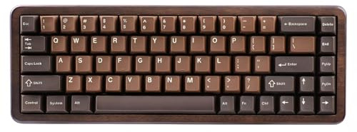 YUNZII WOOD68 Clavier Mécanique Gamer en Bois, 65% Format Clavier Gaming sans Fil Bluetooth/2.4G/USB-C, Rétroéclairage RGB, Montage Tray, Hot-Swap PBT pour Mac/PC (Candy)