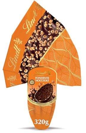 Lindt Uova di Pasqua 2026 Cioccolato Noccionoir, Uovo al Cioccolato Fondente con Nocciole Piemonte IGP, con Sorpresa, 320g