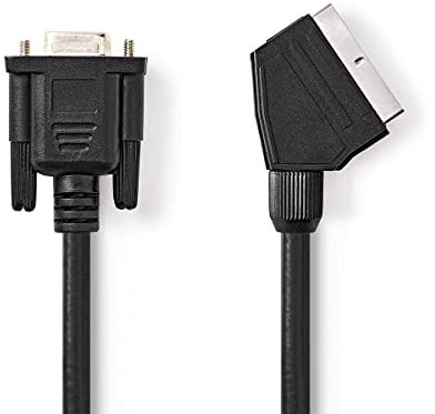 NEDIS SCART Cable, SCART Male to VGA Female, Black, 2.0 m
