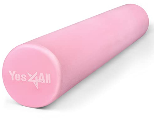 Yes4All Foam Roller - Ultra Lightweight Medium Density EVA Fitness Roller 45cm, 90cm Long for Back, Legs, Workouts, Trigger Point Exercise, Gym, Pilates and Yoga, B. Pink