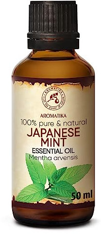Japanische Minze Öl 50ml - Mentha Arvensis für Guten Schlaf - Sauna - Körperpflege - SPA - Raumduft - Aroma Diffuser - Duftlampe - Reines und Natürliche JHP Minzöl - Japanisches Heilpflanzenöl