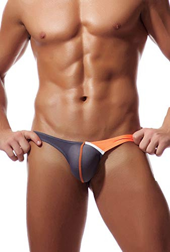 Newsywell Herr is silke string bikini låg stigning mjuka kalsonger underkläder, Grå, M