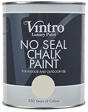 Vintro | No Seal Chalk Paint | Grey | Interior & Exterior Use | Furniture | Walls | Wood | Metal | 1 Litre (Dove)