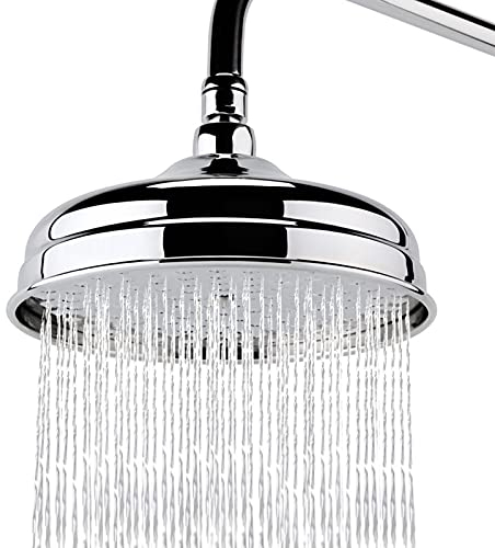 Regenduschkopf 8 Inch Runder Regenduschkopf,Feststehender Duschkopf aus Edelstahl 304,Chrom-Finish,Hochdruck-Duschkopf Bringt Duscherlebnis