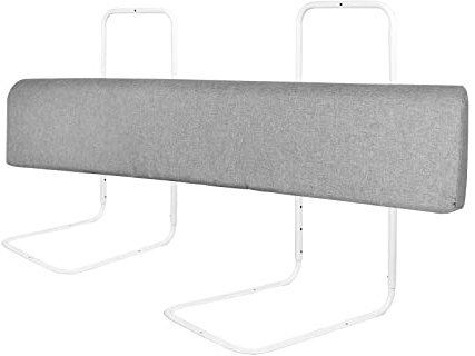 AufuN Bettgitter Rausfallschutz Bettschutzgitter Kinderbettgitter Bettkantenschutz für Kinderbett, Schaumstroff Bettgitter mit rutschfeste und Waschbarer Bezug, für Kleinkinder (100CM, Grau)