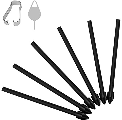 Flintronic S-Pen Ersatzspitzen, Ersatz Touch Stylus Tips, Ersatzspitze mit Pinzettenwerkzeug für Galaxy Tab S9/S8/S6/S7/S7+/S6 Lite/Note10/Note 5G/Note10+/Note10+ 5G/Note20, 6Stück, Schwarz