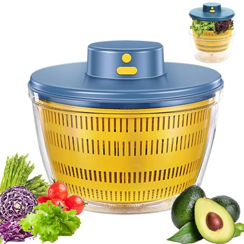 Buumin Centrifuga Insalata Grande, 4000ml Kitchen Centrifuga per Insalata e Verdura, USB, Senza Fili, essiccatore per Verdure per lattuga, Automatica Centrifuga per Insalata