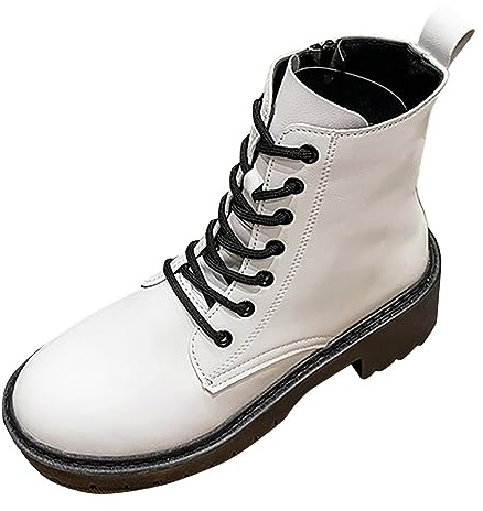 Chaussures Bottines Femme Lo Chaussures À Lacets,Sac A Bottes Basket Homme Montante Chaussure A Talon Pieds Exfoliant Talon Chaussure Blanche Homme Sneakers Hautes Femme(Blanc,40)