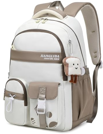 Amythe Zaino Scuola Media e Superiore Ragazze Zainetto Casual da College Borsa da Scuola All'aperto per Studenti Viaggio Daypacks per Bambina Adolescenti Impermeabile Grande -Marrone