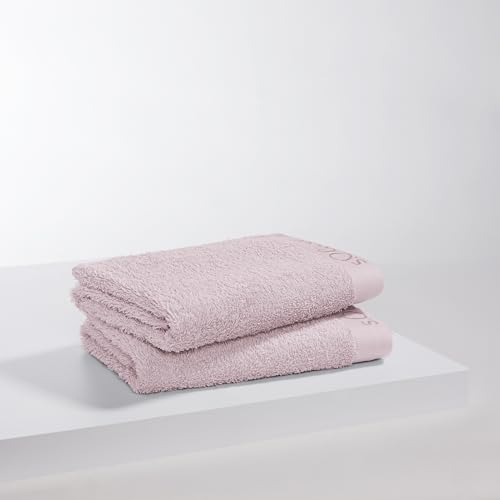 s.Oliver 2 TLG Handtuch Set 50x100cm - 100% Baumwolle, 600 g/m², weich & saugstark, Doppelpack Handtücher rosa