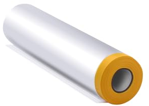 KRYPTEUM 1.8 x 65.6 feet Dust Sheet Roll, Dust-Proof & Waterproof Adhesive Plastic Dust Sheets for Spray Painting, Decorating, Flooring, Furniture Covering