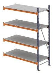 kaiserkraft | Weitspannregal | mit Stahlblechböden | HxBxT 2500 x 1400 x 600 mm | Anbauregal