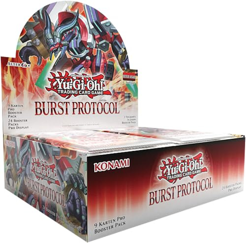 Yu-Gi-Oh TCG – Burst Protocol Display (24 Booster Packs) | Deutsch | Offizielles Konami Sammelkarten-Set | Neu & OVP | Perfekt für Sammler, Duellanten & Turnierspieler + LMS Trading Fieldcenter-Karte